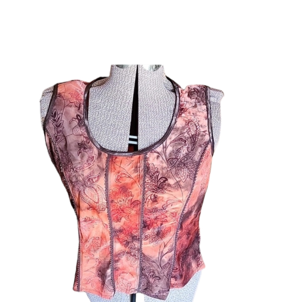 VINTAGE Flocked Corset Tank
